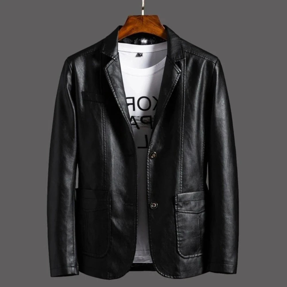 Leather Jacket for Men Blazers Thin Slim Fit Designer Original Trendy Coats