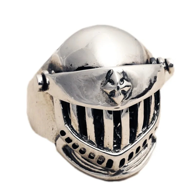 Silver Jewelry Retro Personalized Armor Skull Knight Man Ring