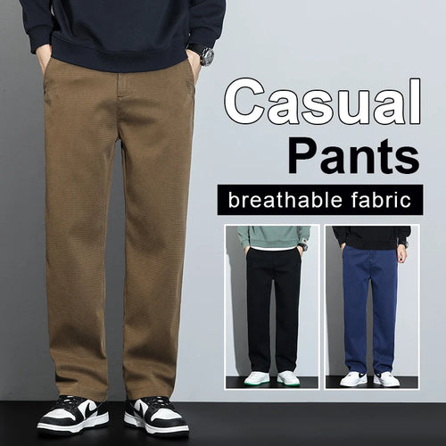 Men's Lyocell Straight Loose Elastic Waist Jeans Comfortable Pants Plus Size 5XL