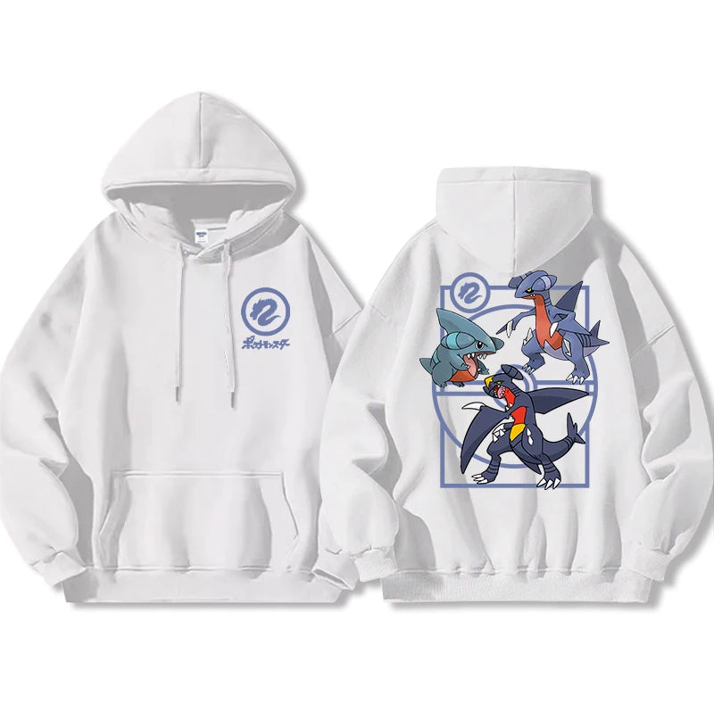 Pokémon Front and Rear Printed Hoodie Men Harajuku Large Size Casual Sweater