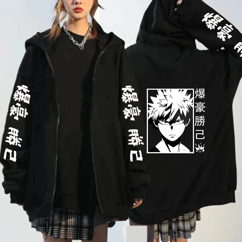 My Hero Academia Men/Women Zip Hoodies Plus Size Unisex Streetwear