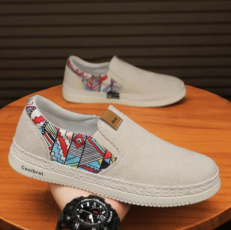 Flat Canvas Shoes For Men Linen Loafers Summer Men's Sneakers