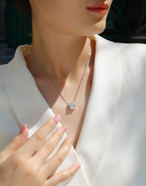 1The Brilliance In A Small Space - A Fashionable Jewelry Pendant Set With Moissanite S925 Sterling Silver And Platinum-plated Diamond, Moissanite Silver Jewelry Prohibit TikTok sales