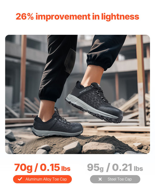 Steel Toe Shoes For Men, US Size 9.5, Men’s Cushion Sport Safety Toe Athletic Work Shoe, Indestructible Safety Sneakers Lightweight,Breathable Industry Construction Work Shoes, Black