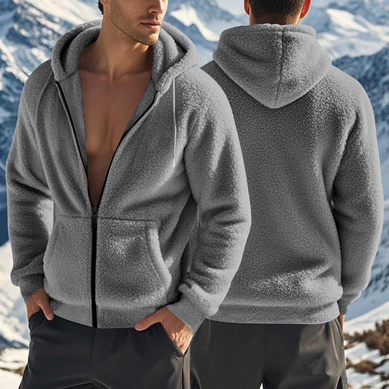 Men's Thickened Warm Double-sided Fleece Zipper Jacket