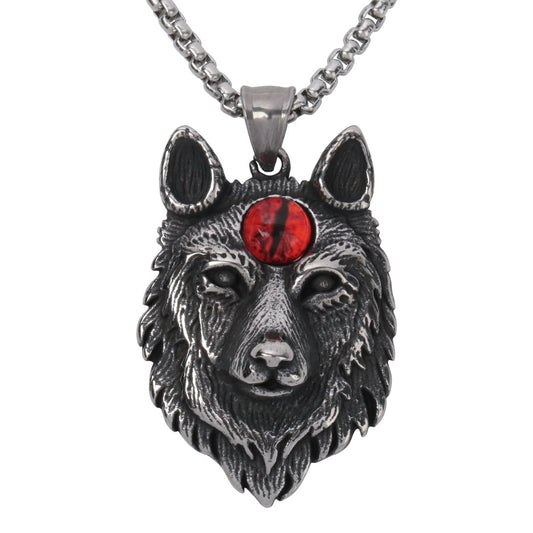 Wolf stainless steel necklace pendant for men women 316L pendant W chain biker heavy jewelry wholesale dropshipping GN36