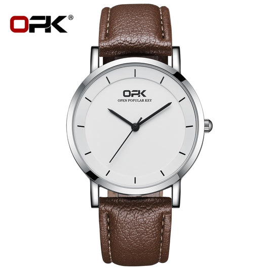 Quartz Watch for Men Leather Strap Waterproof Classic Minimalism